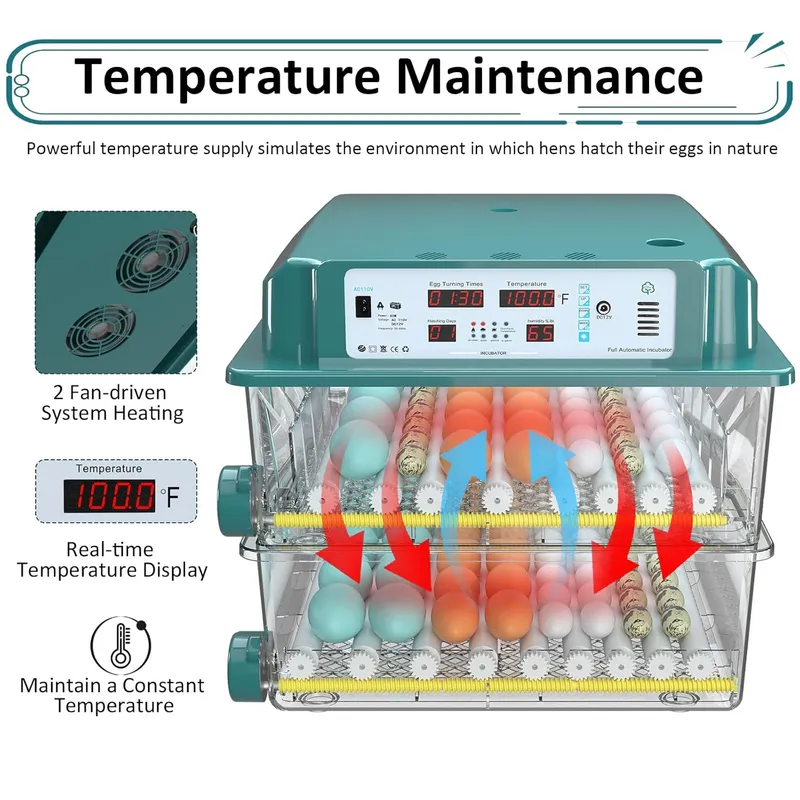 Chalixion Chicken Egg Incubator with Automatic Egg Turning and Humidity Display